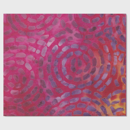 Batik Tropische Cirkels Wind Paarse Roze Snoep Cadeaupapier (Vlak)