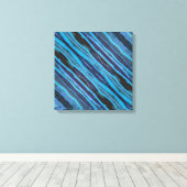 Batik Wavy Stripes Stretched Canvas Print (Insitu (Houten vloer))