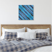 Batik Wavy Stripes Stretched Canvas Print (Insitu (Slaapkamer))