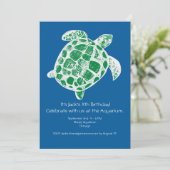 Batik Zee Turtle Kids Birthday Party nodigt uit Kaart (Staand voorkant)