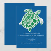Batik Zee Turtle Kids Birthday Party nodigt uit Kaart (Voorkant / Achterkant)