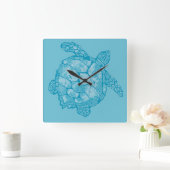 Batik Zee Turtle Square Wall klok (Huis)