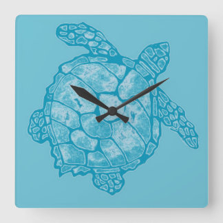 Batik Zee Turtle Square Wall klok