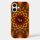 Batik Zonnebloem Monogram Case-Mate iPhone Case (Achterkant)