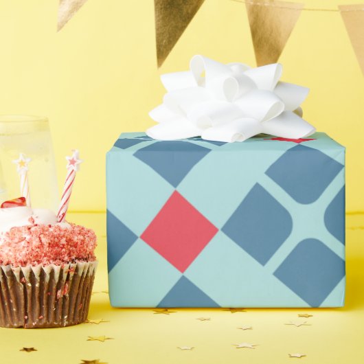 Batik Zwart Rood Minimaal Patroon Cadeaupapier (Verjaardagsfeest)