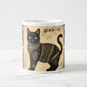 Batik, Zwarte Kat, Batik Kat, Stijl Grote Koffiekop