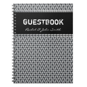 Batika zwart-wit patroon gastenboek notitieboek