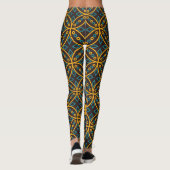  batikstijl op bruin. leggings (Achterkant)