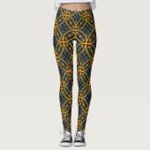  batikstijl op bruin. leggings (Voorkant)
