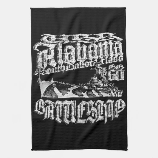 Batleship Alabama Kitchen Towelks Theedoek (Verticaal)