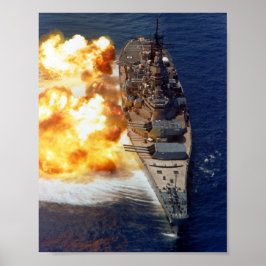 Batleship USS Iowa Broadside - 1984 Poster