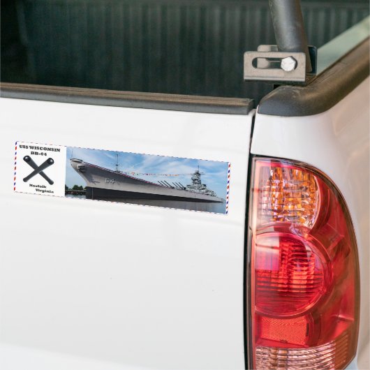 Batleship USS Wisconsin BB-64 Bumpersticker (Op Truck)