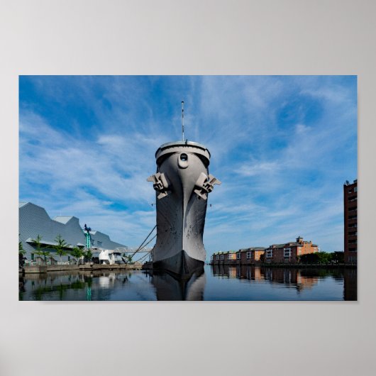 Batleship USS Wisconsin BB-64 Dead Ahead Poster (Voorkant)
