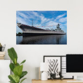Batleship USS Wisconsin BB-64 Dress Ship Poster (Thuiskantoor)