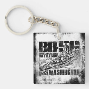 Batleship Washington dubbelzijdig vierkant acryl Sleutelhanger