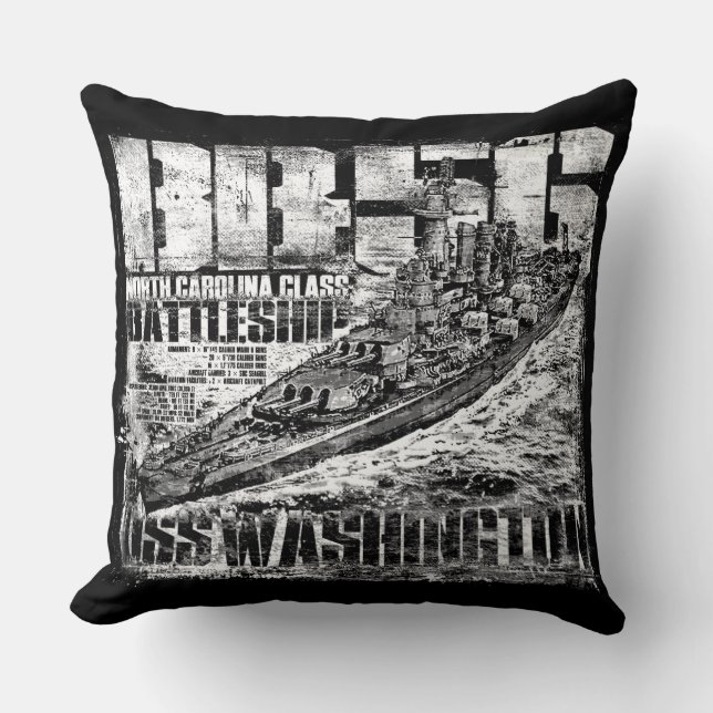 batleship Washington Pillow Kussen (Voorkant)