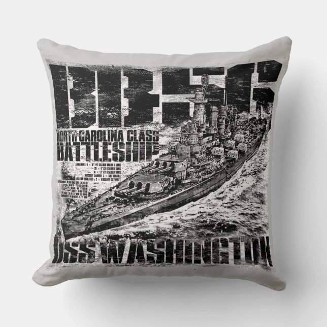batleship Washington Pillow Kussen (Voorkant)
