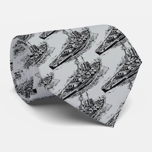 Batleship Washington Sjablonen WT Stropdas (Opgerold)