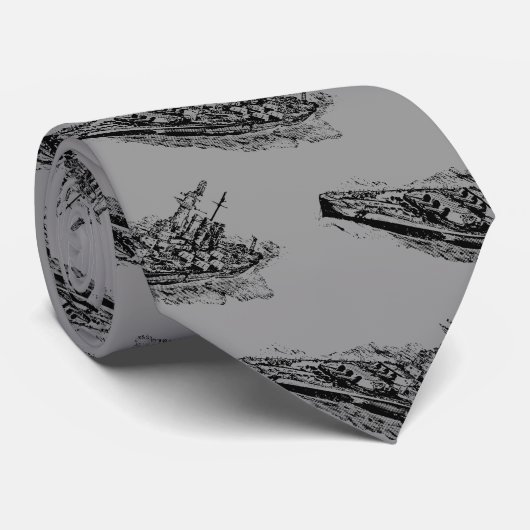 Batleship Washington Sjabloon WT Stropdas (Opgerold)