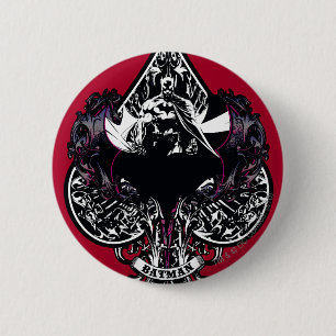 Batman Ace of Spaces Gothic Crest Ronde Button 5,7 Cm