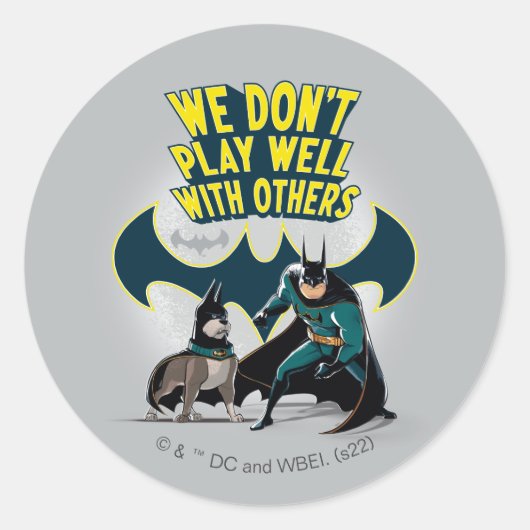 Batman & Ace - We spelen niet goed met anderen Ronde Sticker (Voorkant)
