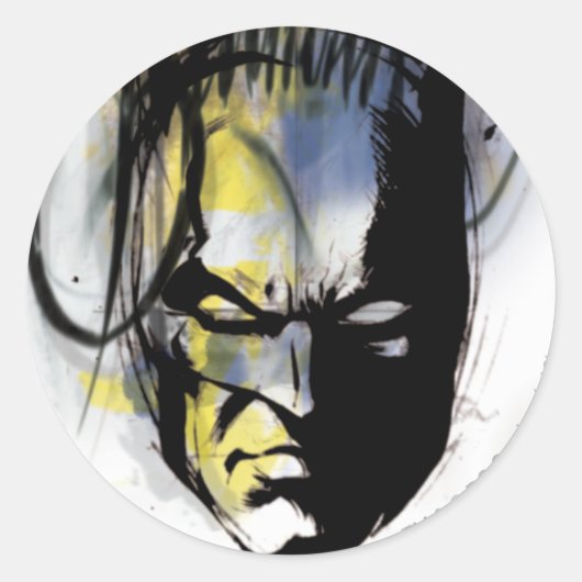 Batman Airborstel Portrait Ronde Sticker (Voorkant)