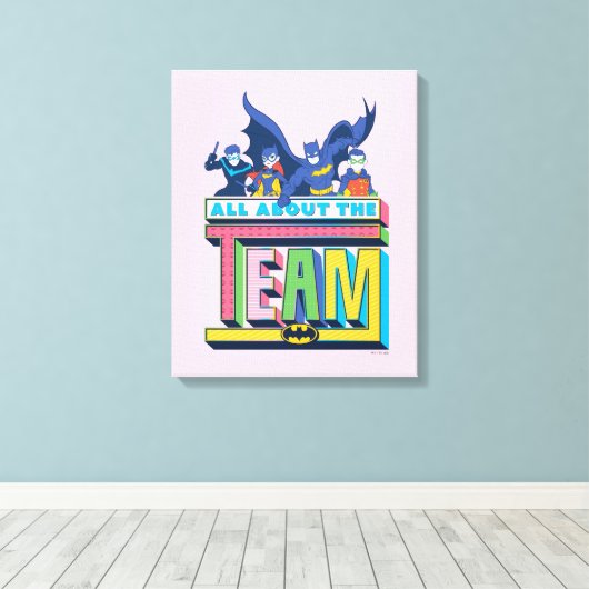 Batman | Alles over het team Canvas Afdruk (Insitu (Houten vloer))