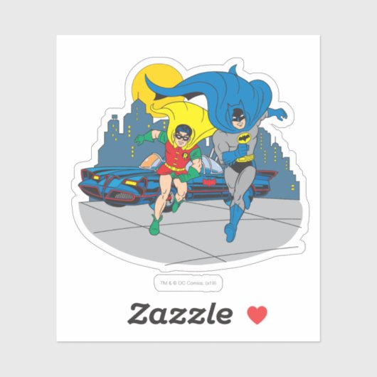 Batman And Robin Running Sticker (Vel)