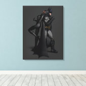 Batman Arkham City | Batman en Catwoman Canvas Afdruk (Insitu (Houten vloer))