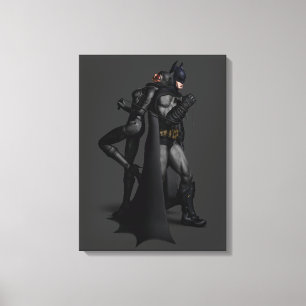 Batman Arkham City   Batman en Catwoman Canvas Afdruk