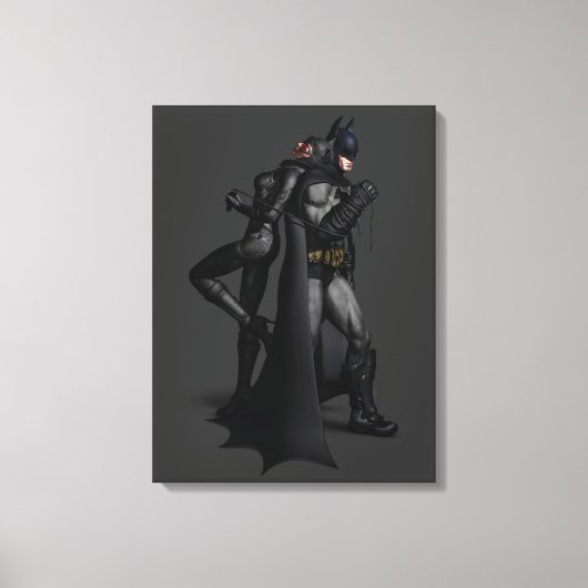 Batman Arkham City | Batman en Catwoman Canvas Afdruk (Voorkant)
