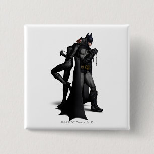 Batman Arkham City Batman en Catwoman Vierkante Button 5,1 Cm