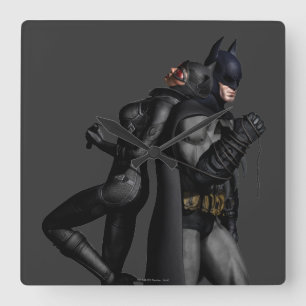 Batman Arkham City   Batman en Catwoman Vierkante Klok