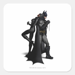 Batman Arkham City   Batman en Catwoman Vierkante Sticker