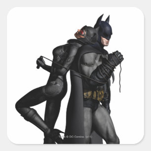 Batman Arkham City Batman en Catwoman Vierkante Sticker