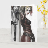 Batman Arkham City | Harley Quinn Illustration Kaart (Gele Bloem)
