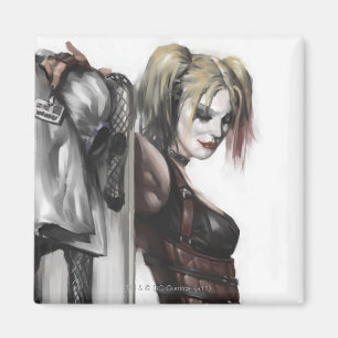 Batman Arkham City Illustratie Harley Quinn Magneet