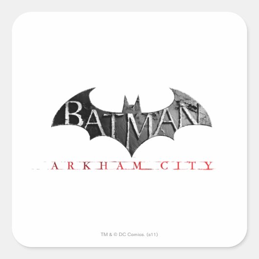Batman Arkham City Logo Vierkante Sticker (Voorkant)