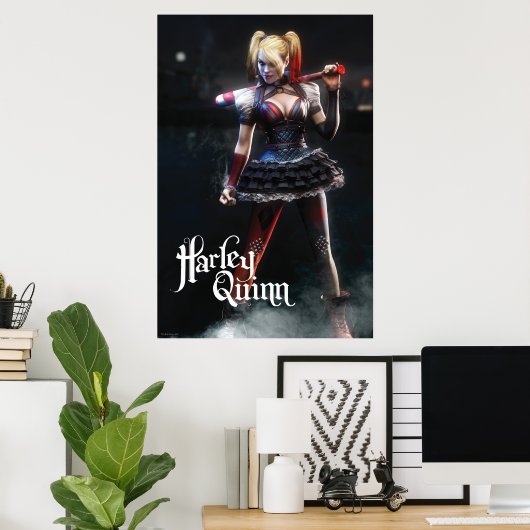 Batman Arkham Knight | Harley Quinn met Bat Poster (Thuiskantoor)