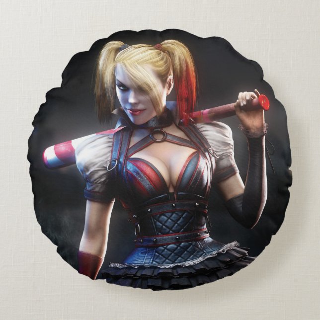Batman Arkham Knight | Harley Quinn met Bat Rond Kussen (Voorkant)