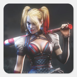Batman Arkham Knight Harley Quinn met Bat Vierkante Sticker