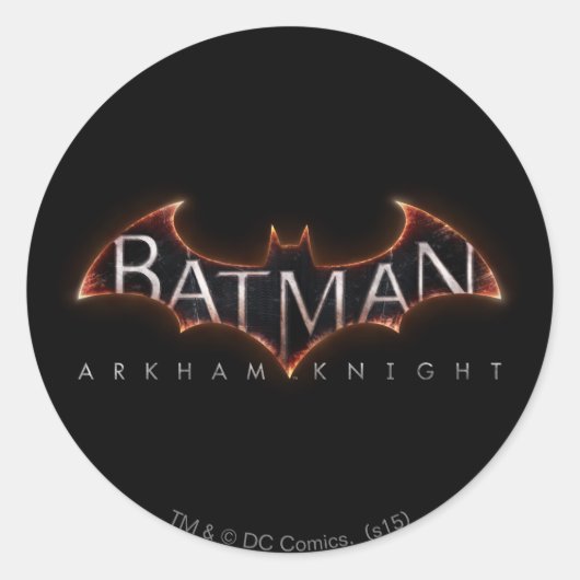 Batman Arkham Knight Logo Ronde Sticker (Voorkant)