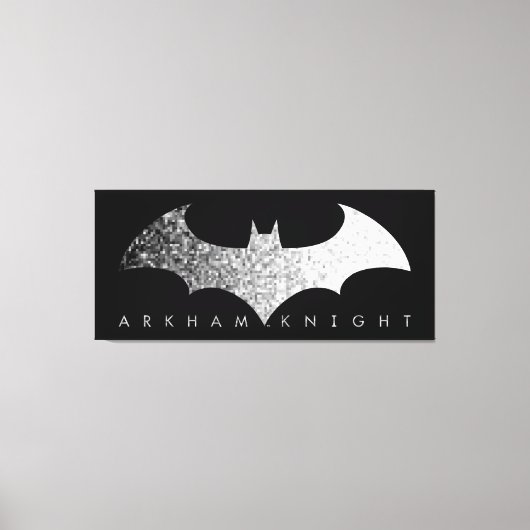 Batman Arkham Knight Pixel Logo Canvas Afdruk (Voorkant)