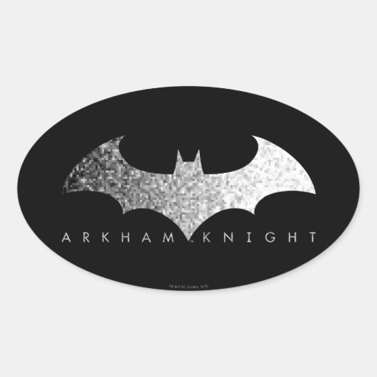 Batman Arkham Knight Pixel Logo Ovale Sticker (Voorkant)