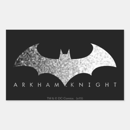 Batman Arkham Knight Pixel Logo Rechthoekige Sticker (Voorkant)