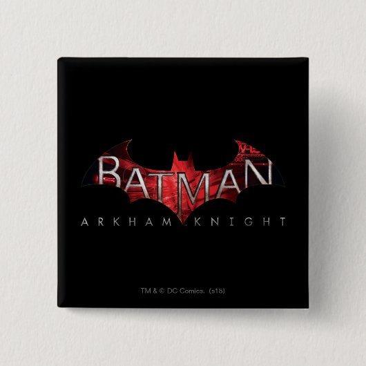 Batman Arkham Knight Red Logo Vierkante Button 5,1 Cm (Voorkant)