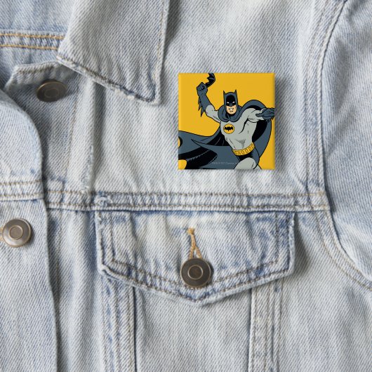 Batman Batarang Vierkante Button 5,1 Cm (In situ)