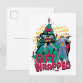 Batman | Batman en Robin Gift gewikkeld in XMas Tr Feestdagenkaart (Voorkant / Achterkant)