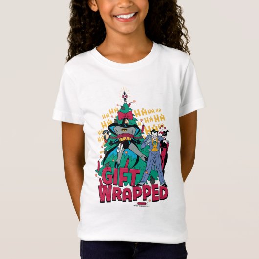 Batman | Batman en Robin Gift gewikkeld in XMas Tr T-shirt (Voorkant)