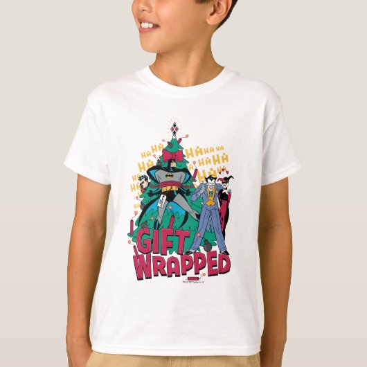 Batman | Batman en Robin Gift gewikkeld in XMas Tr T-shirt (Voorkant)